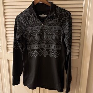 Snow Angel Black & Gray Quarter-Zip Pullover Sz M Skiing Hiking Outdoors